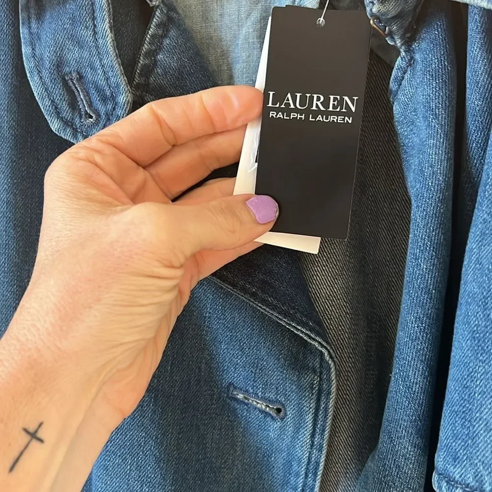 NWT Black Label Lauren Ralph Lauren
Denim Trench Coat - Picture 4 of 10